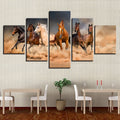 Six Horse Running in Desert Wall Art Decor Canvas Printing - BlueArtDecor