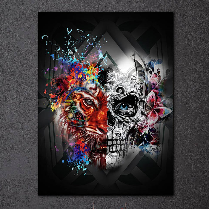 Skull Lovers Abstract Wall Art Decor Canvas Printing - BlueArtDecor