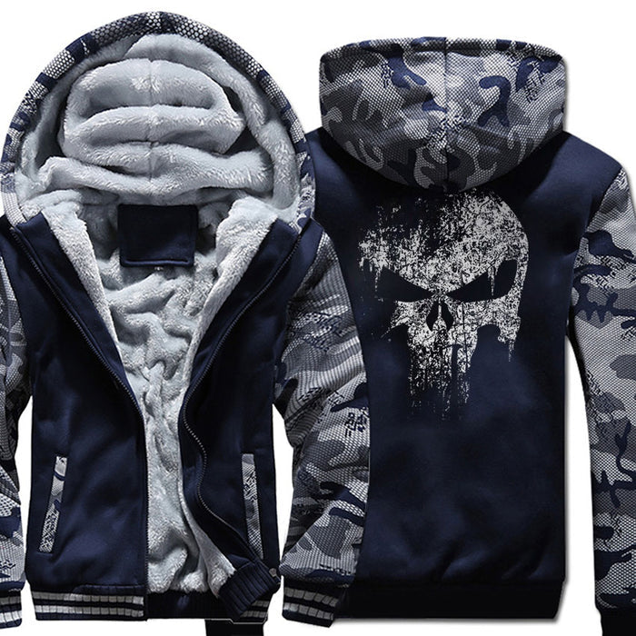 Skull wool hoodies jacket sweatshirt - BlueArtDecor