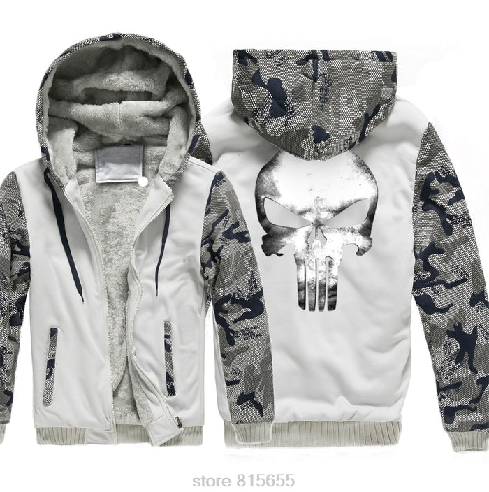 Skull wool hoodies jacket sweatshirt - BlueArtDecor