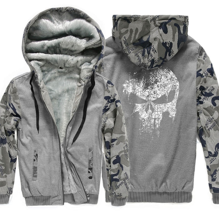 Skull wool hoodies jacket sweatshirt - BlueArtDecor