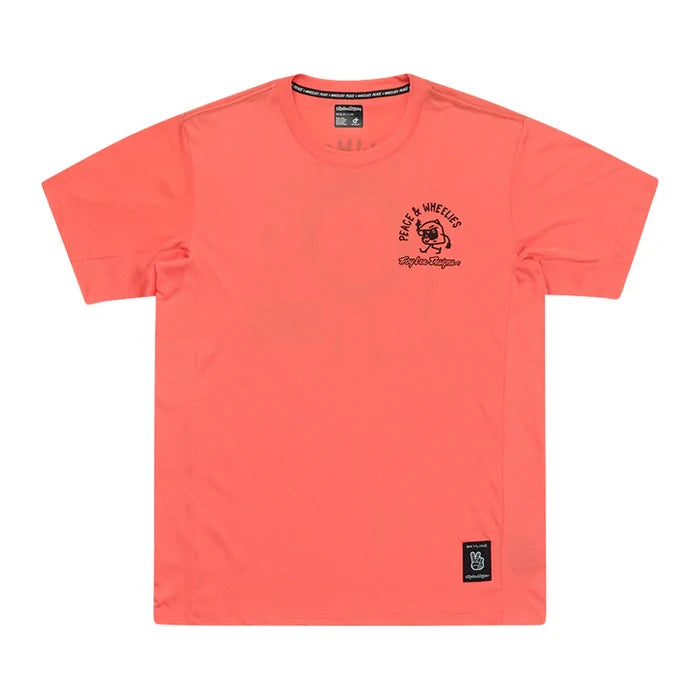 Orange t-shirt with a logo on a white background