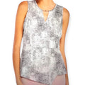 Sleeveless Reptile Envelope Hemline Blouse - Wild Time Fashion