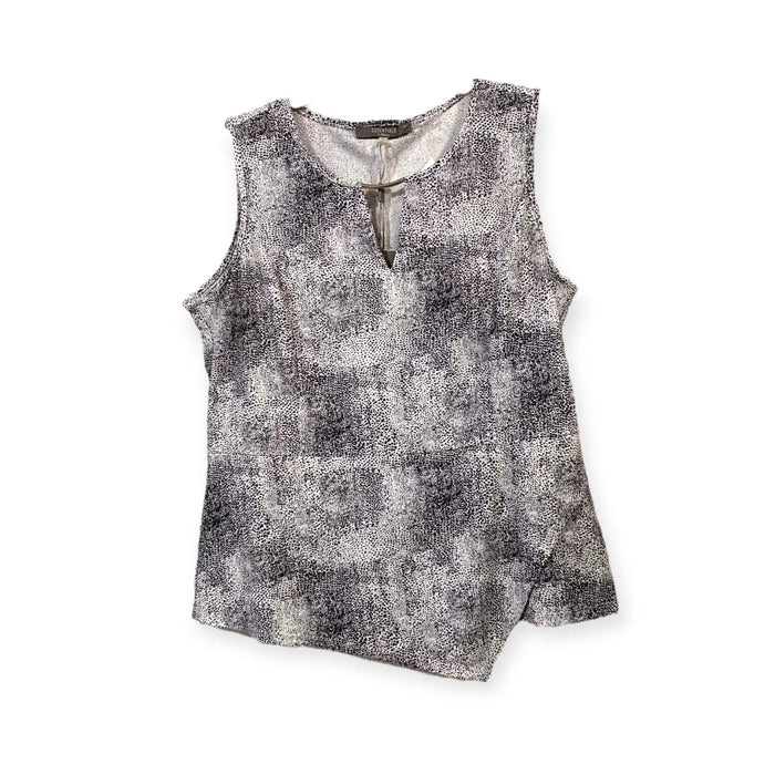 Sleeveless Reptile Envelope Hemline Blouse - Wild Time Fashion