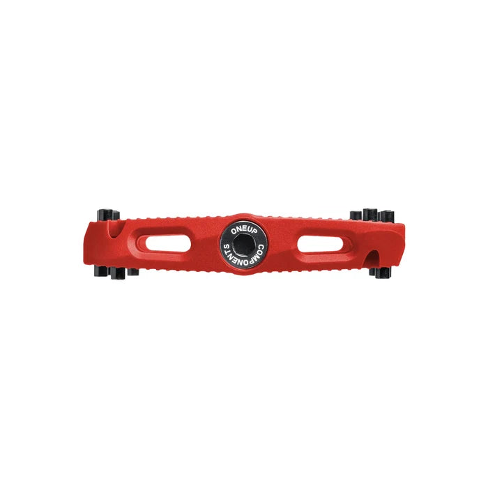 Red bicycle pedal