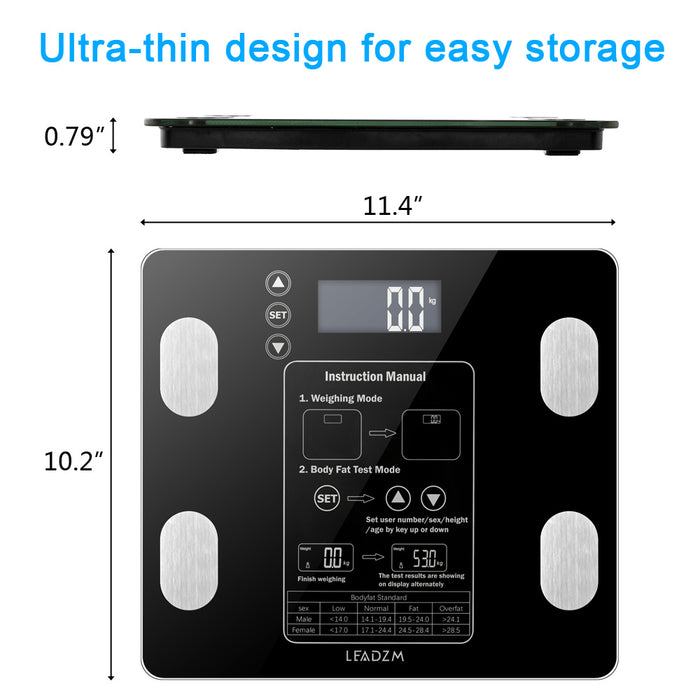 Smart Bathroom Scale – LCD BMI & Weight Tracker (400lbs)