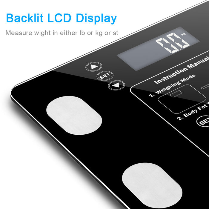 Smart Bathroom Scale – LCD BMI & Weight Tracker (400lbs)