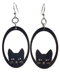 Sneaky Black Cat Earrings