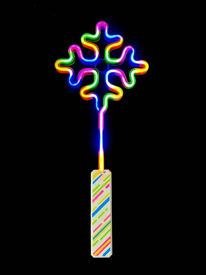 Snowflake Shape Light Up Wand ( Multicolour Light ) - thefancydress.co.uk
