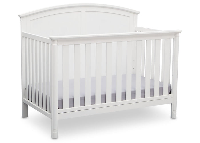 Delta Children White (100) Somerset 4-in-1 Crib Side View, Crib Conversion a3a