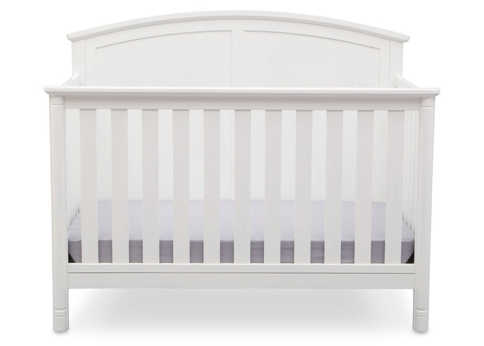 Delta Children White (100) Somerset 4-in-1 Crib Front View, Crib Conversion a2a