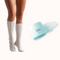 Soothe & Support Bundle with white maternity compression socks and Sleepybelly Magnesium Body Balm tub