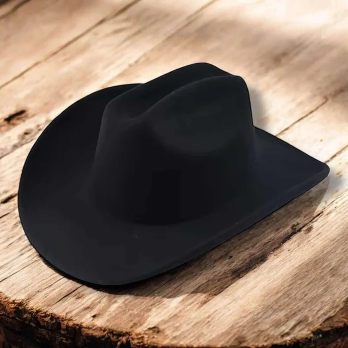 sparkle rhinestone stars cowboy hat in burgundy and black with tall crown and curled brim for western glam style