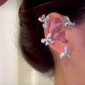 Sparkling Silver Glittery Bow Dancing Earrings - Wild Time Fashion