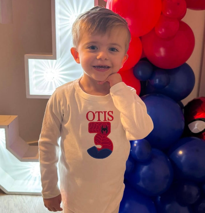 Spiderman Inspired Number Birthday Pyjamas