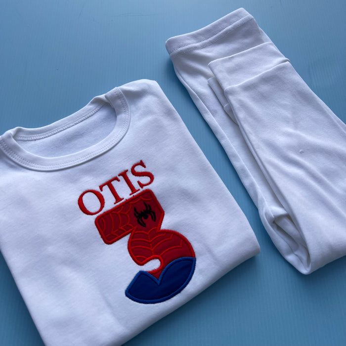 Spiderman Inspired Number Birthday Pyjamas