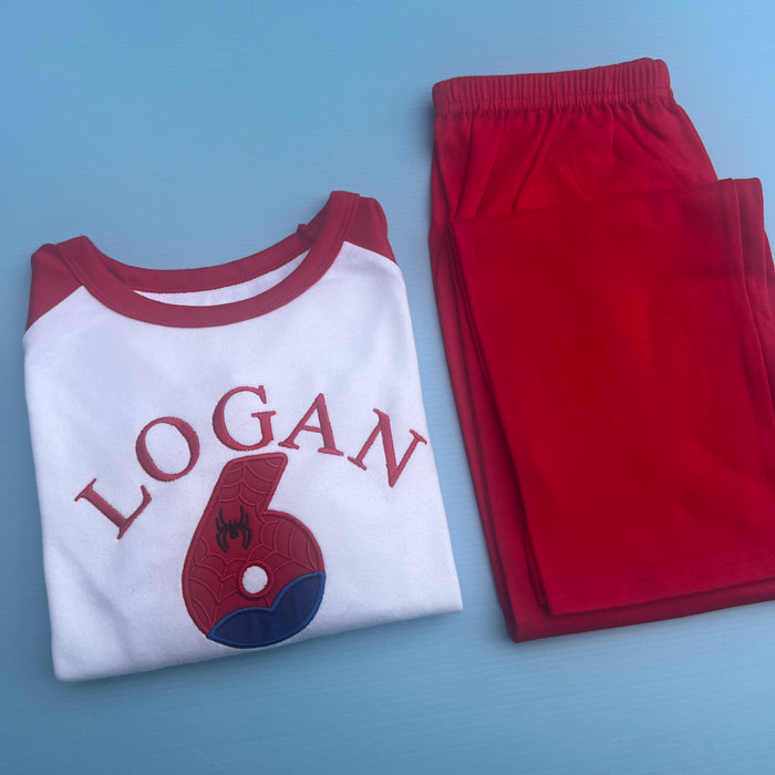 Spiderman Inspired Number Birthday Pyjamas