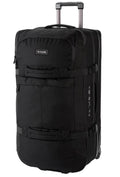 Black rolling suitcase with visible brand logo on a white background