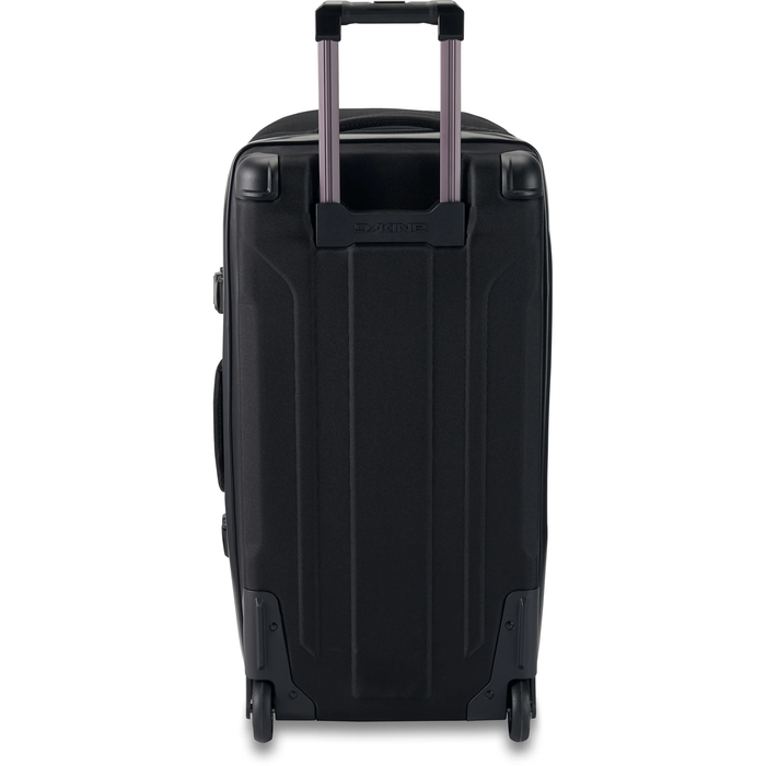 Black suitcase with a handle on a white background