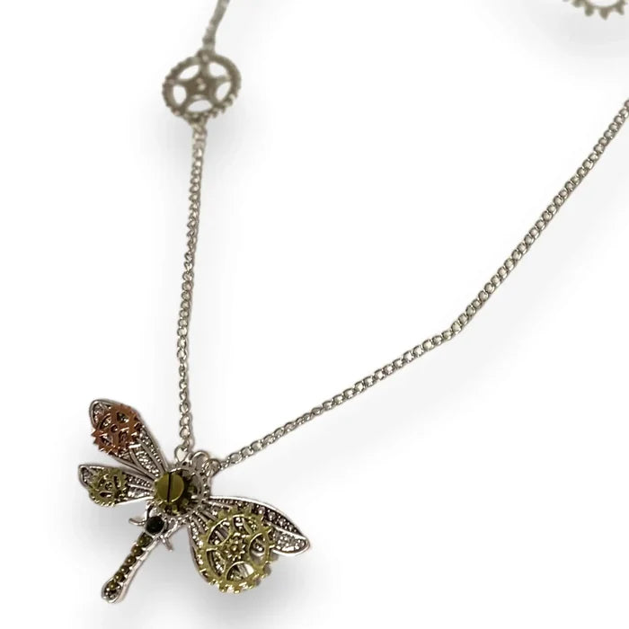 Steampunk Dragonfly Necklace - Wild Time Fashion