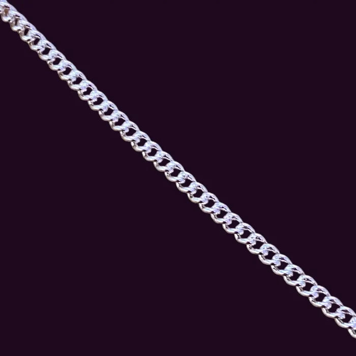 Women's Sterling Silver Curb Cable Chain Length Necklace 28" - Wild Time Fashion