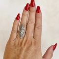 Sterling Silver Elongated Filigree Ring - 8 / Silver / Female - Women’s Rings