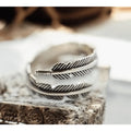 Sterling Silver Feather Cuff Ring