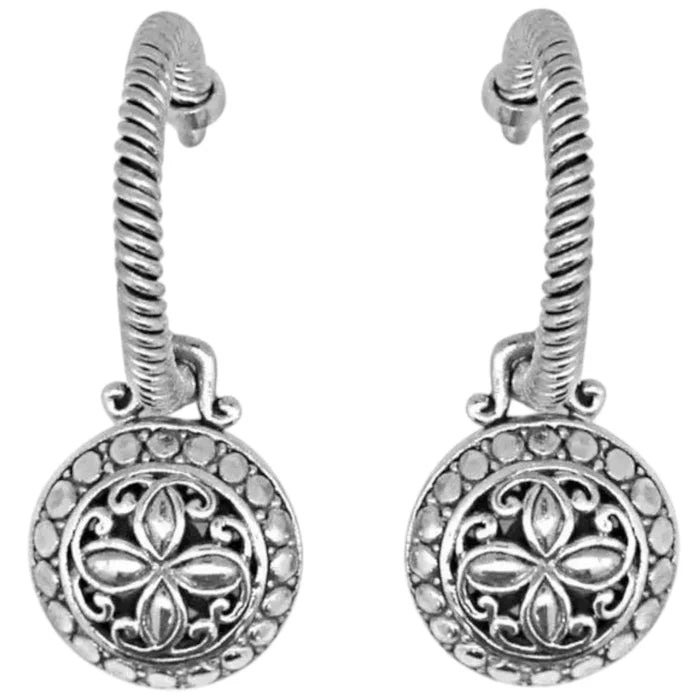 Sterling Silver Filigree Half Hoop Earrings / women's/ osfm/925S