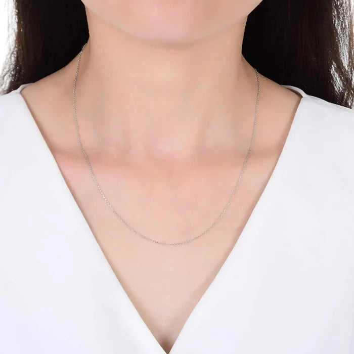 Sterling Silver Round Cable Chain Necklace