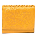 Stitch Credit Card Wallet, Embossed Amber