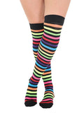 Striped Over The Knee Multi Colour Thigh High Socks