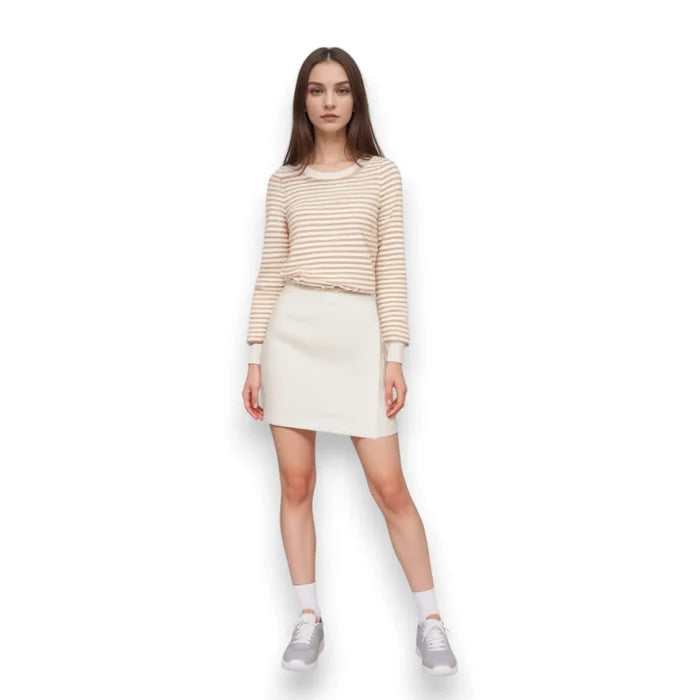 Stripes Bell Sleeve Waist Tie Top