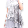 Stylish Tiered Short Sleeve Long Top- Wild Time Fashion
