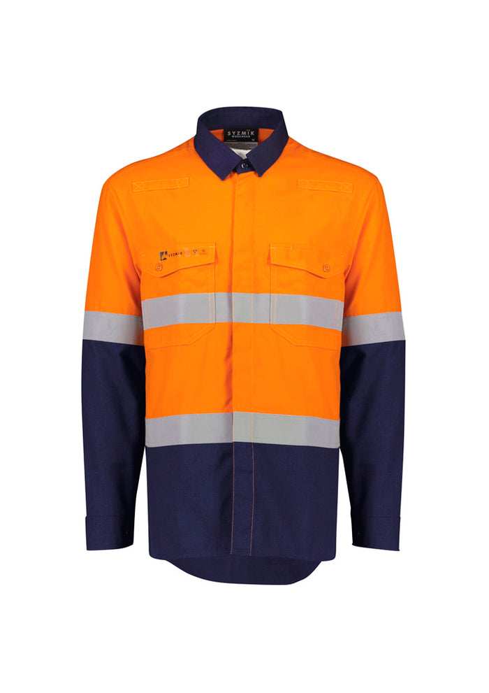 Syzmik Mens FR Lightweight Ripstop Spliced Shirt - Hoop Taped