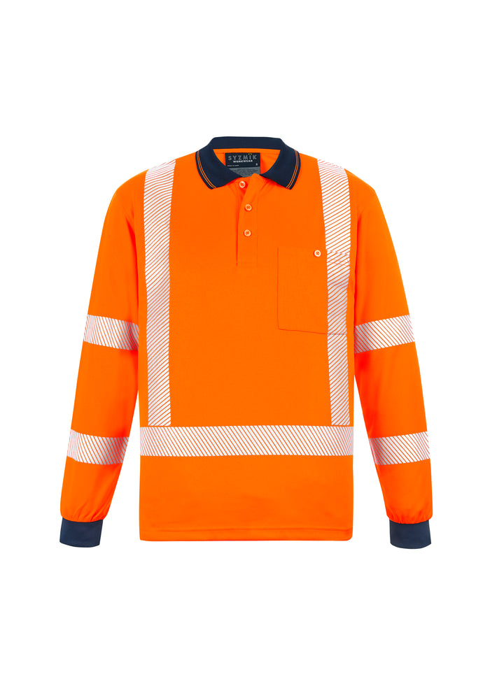 Syzmik Unisex Hi Vis X Back NSW Rail L/S Polo