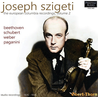SZIGETI The European Columbia Recordings, Volume 2 (1926-36) - PASC660 - CD