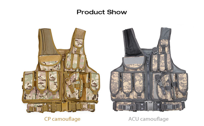 Tactical Military Assault Shooting Hunting Vest with Holster - BlueArtDecor
