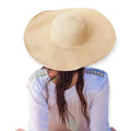 Tan Wide Brim Straw Panama Hat