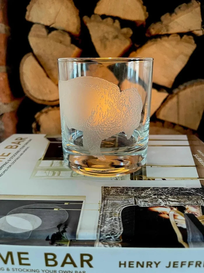 The Jackson Glass Set: Bison J Earl & Sons Glassware Rivers and Glen Trading Co