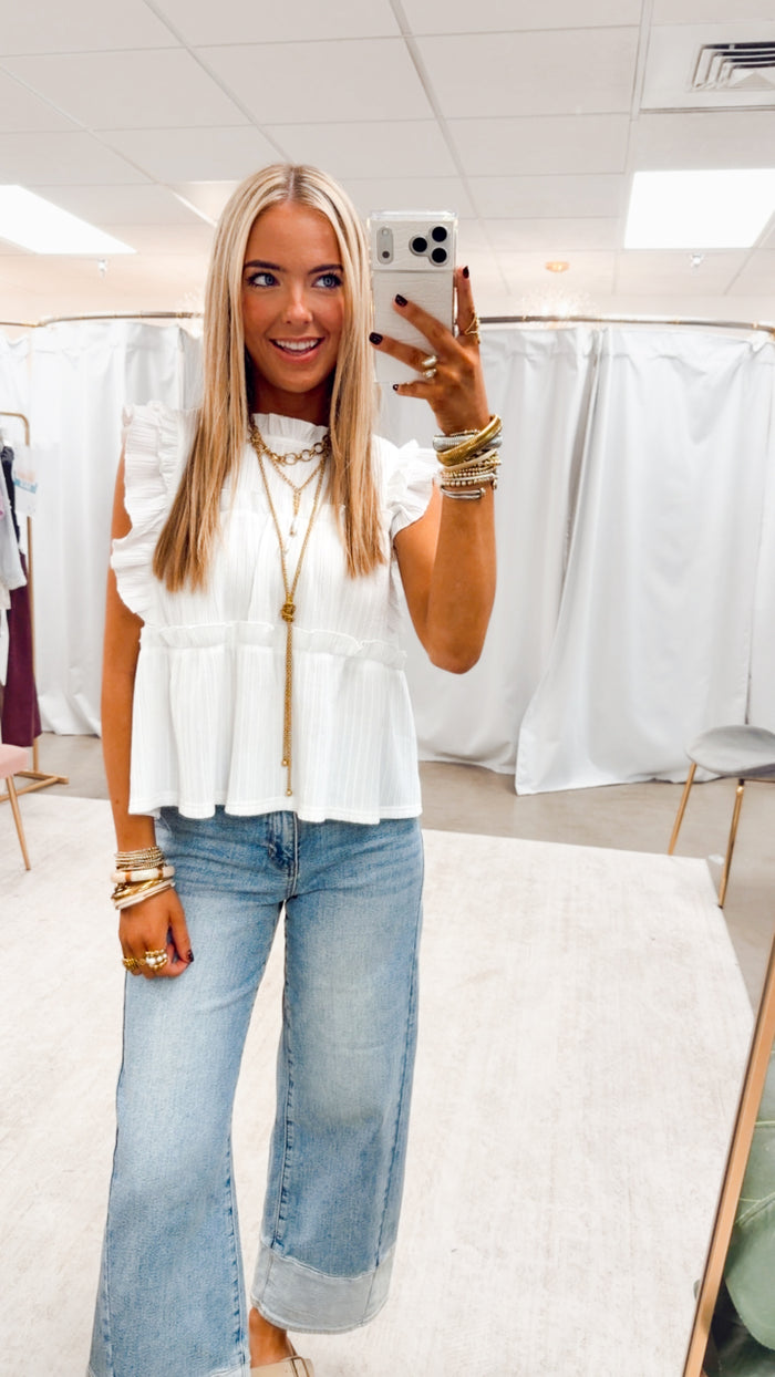 The Kinslee Two Toned Wide Leg Jean