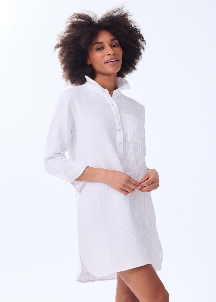 The Organic Cotton Gauze Shirt Dress - Triple Gauze - Discontinued Style