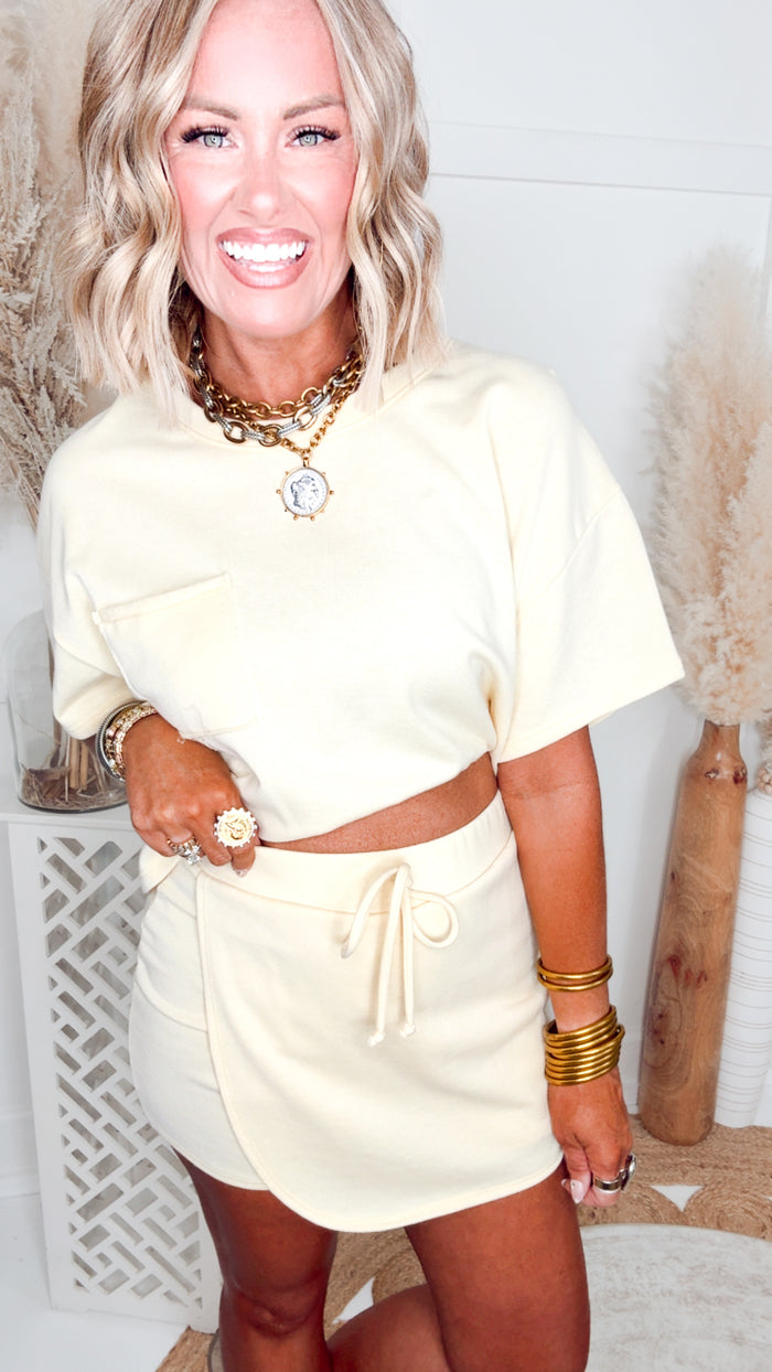 The Sunny Side Skort Set-Banana