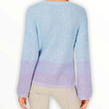 Tie Dye Bell Sleeve Textured Knit Sweater