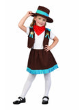 Toddler Cowgirl 4 Piece Set, Skirt, Waistcoat, Bandanna, Hat - thefancydress.co.uk