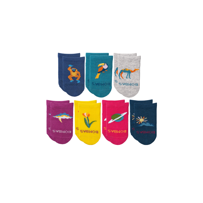 Toddler Days of the Week Lightweight Ankle Sock 7-Pack