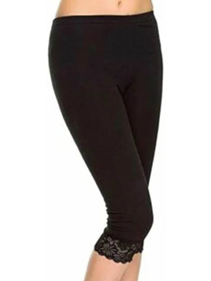Trim Lace Leggings 3/4 Length - thefancydress.co.uk