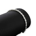 Twisted Sterling Silver Rope Bracelet with 3mm braided chain and lobster clasp / 8" / women's