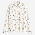 Marine Life Coral Shirt Men - White Available in Cotton and Linen - Naymish Designs