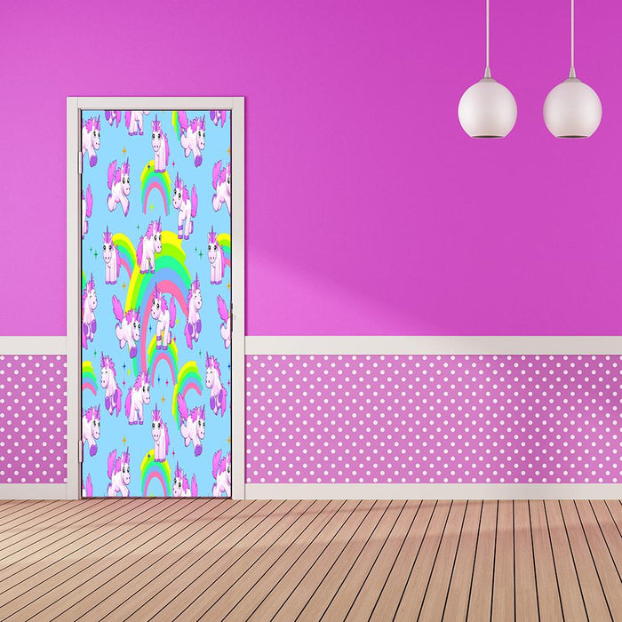 DoorFoto Door Cover Unicorn Door Decor