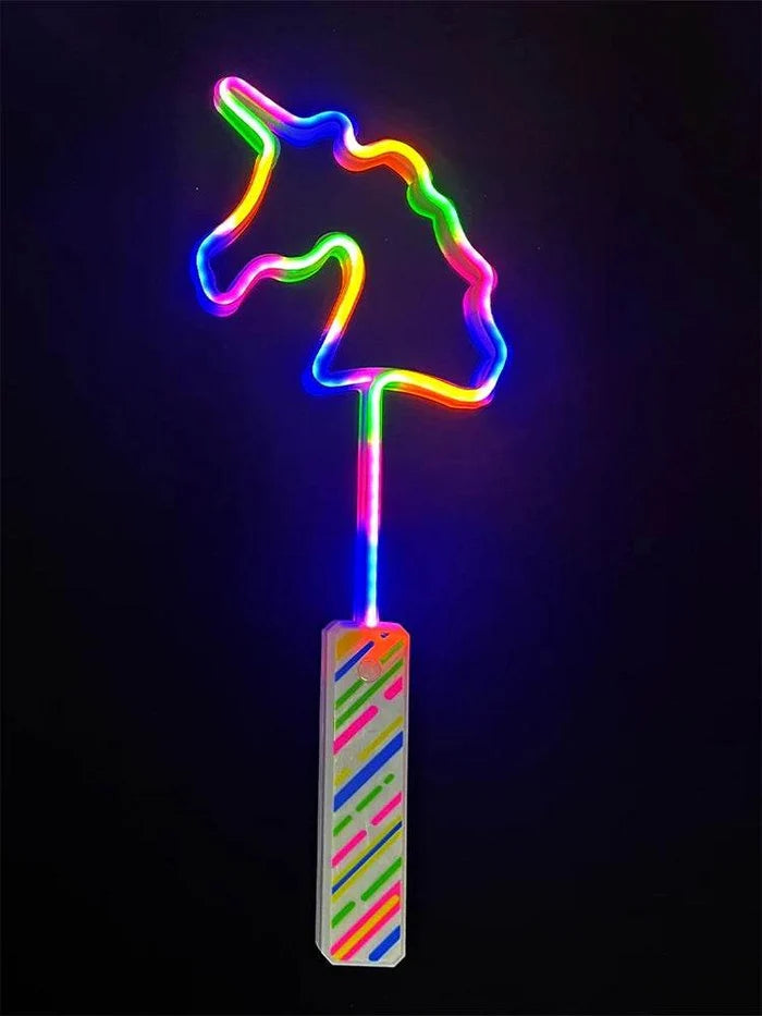 Unicorn Shape Light Up Wand ( Multicoloured Light ) - thefancydress.co.uk